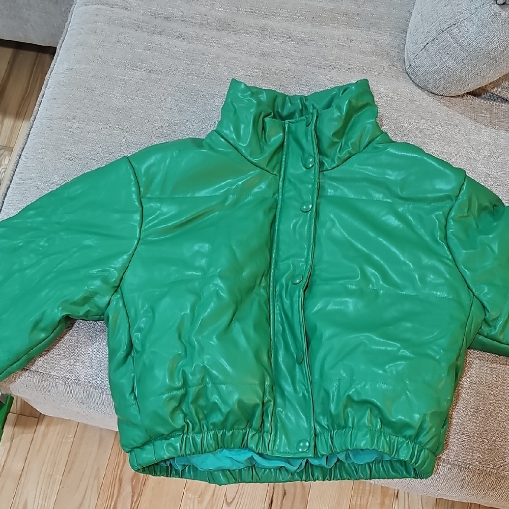 Women's Green Puffer Jacket